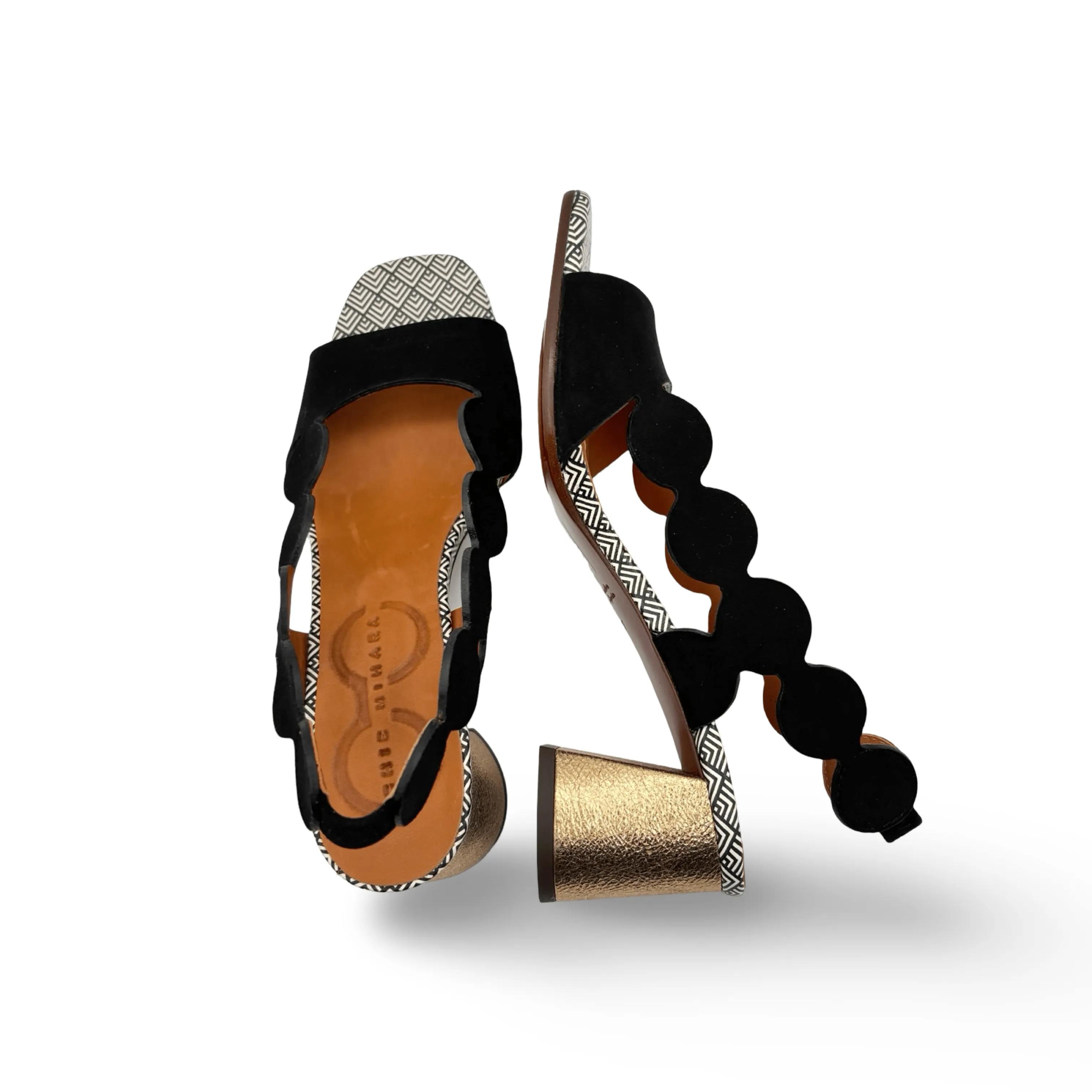 Roka46 Black/Gold Sandal