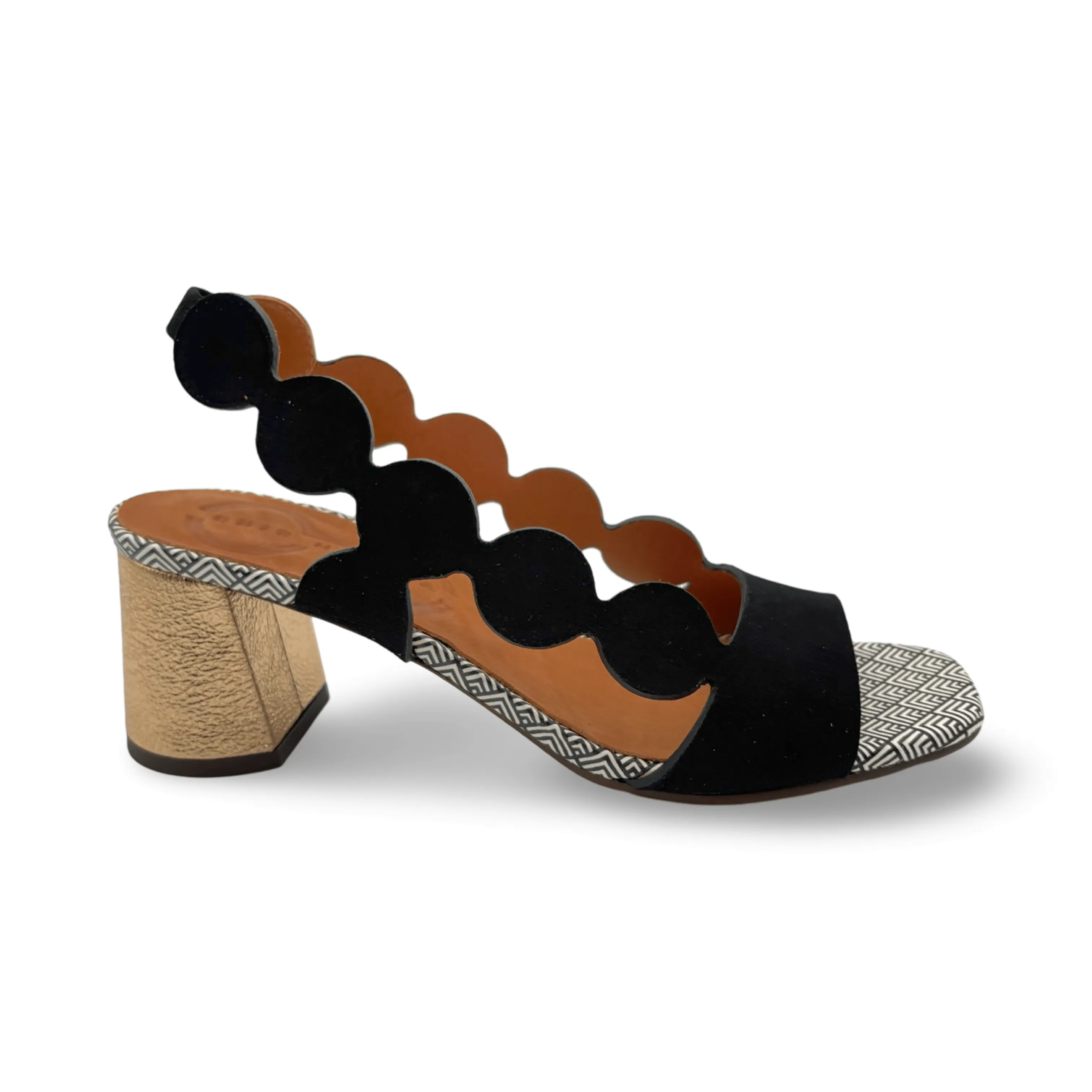 Roka46 Black/Gold Sandal