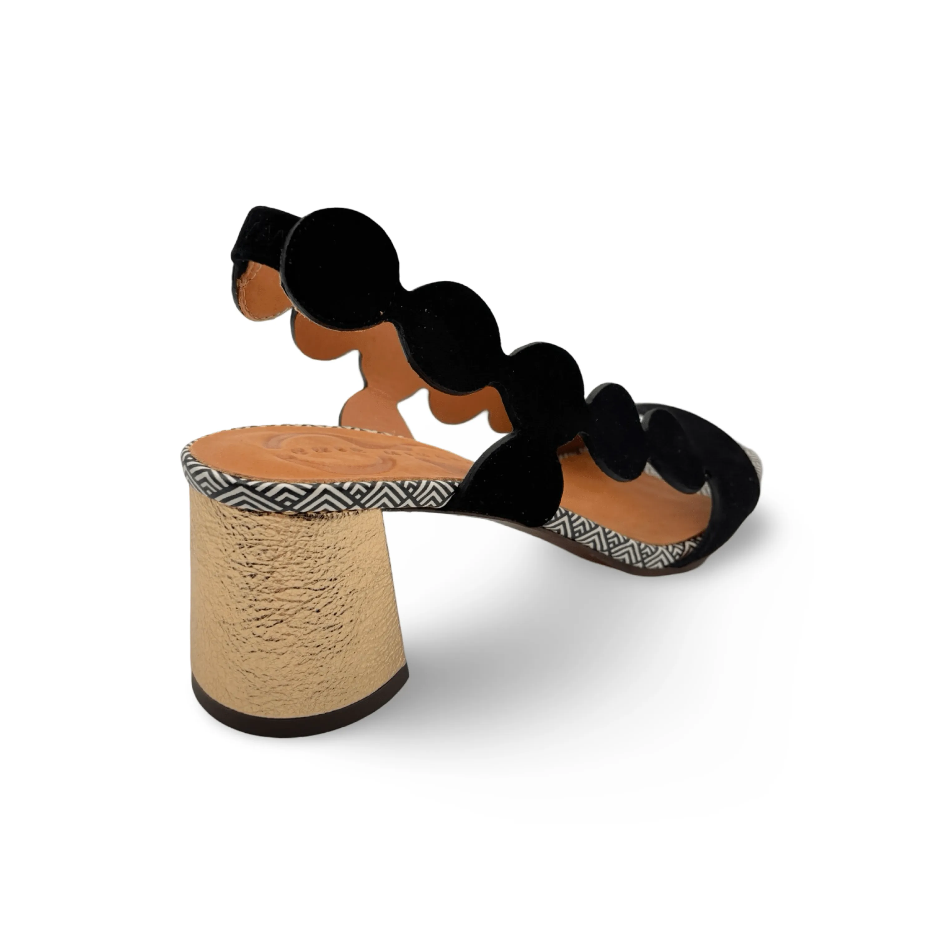 Roka46 Black/Gold Sandal