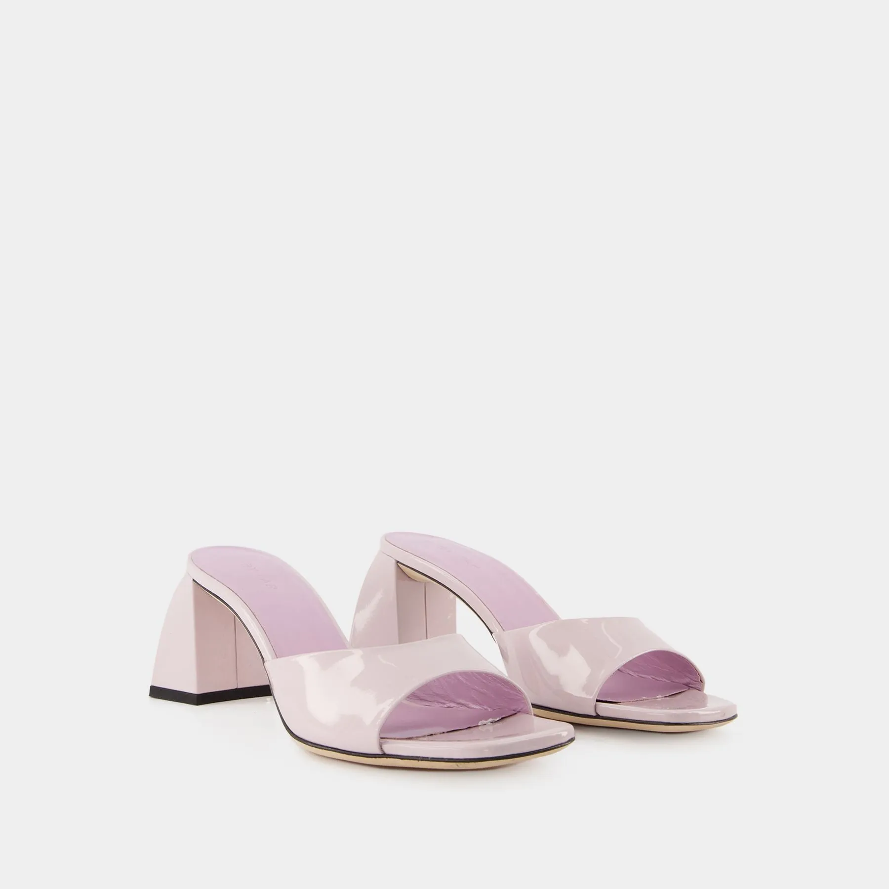 Romy Mule - By Far - Light Pink - Patent Leather