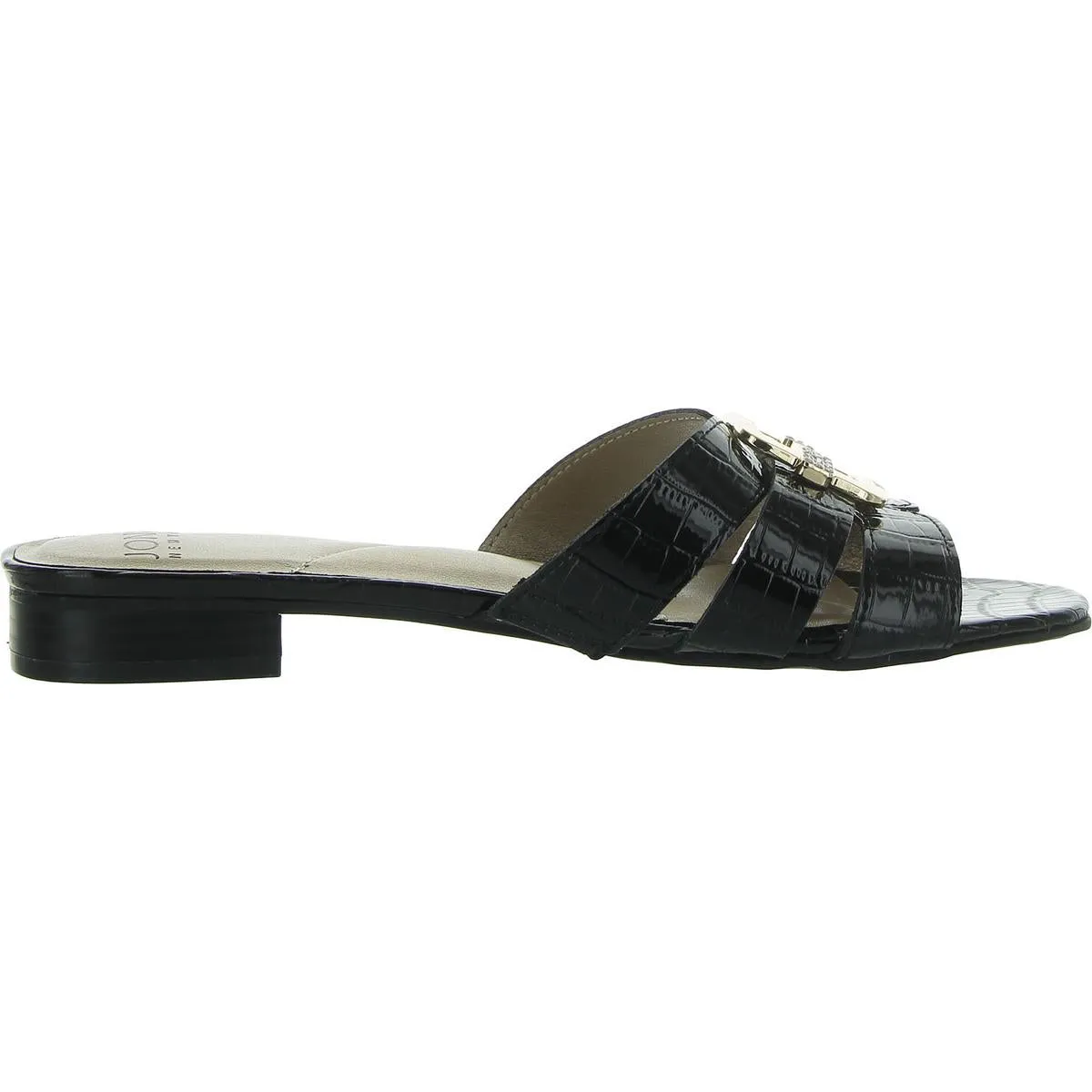 Roselinn Womens Rhinestone Manmade Slide Sandals