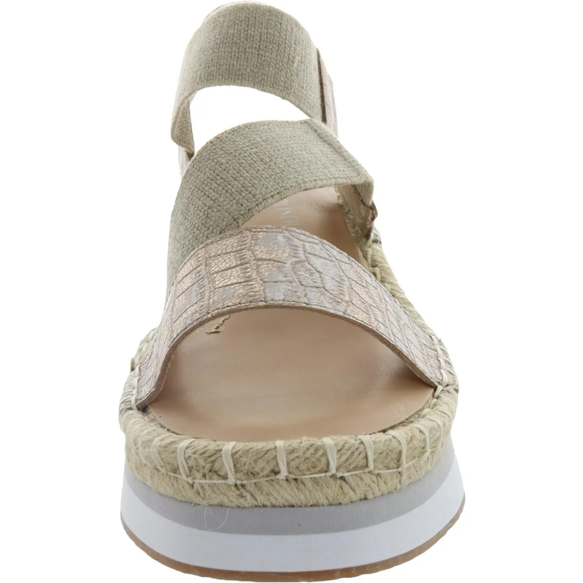 Sadie Womens Leather Snake Print Wedge Sandals