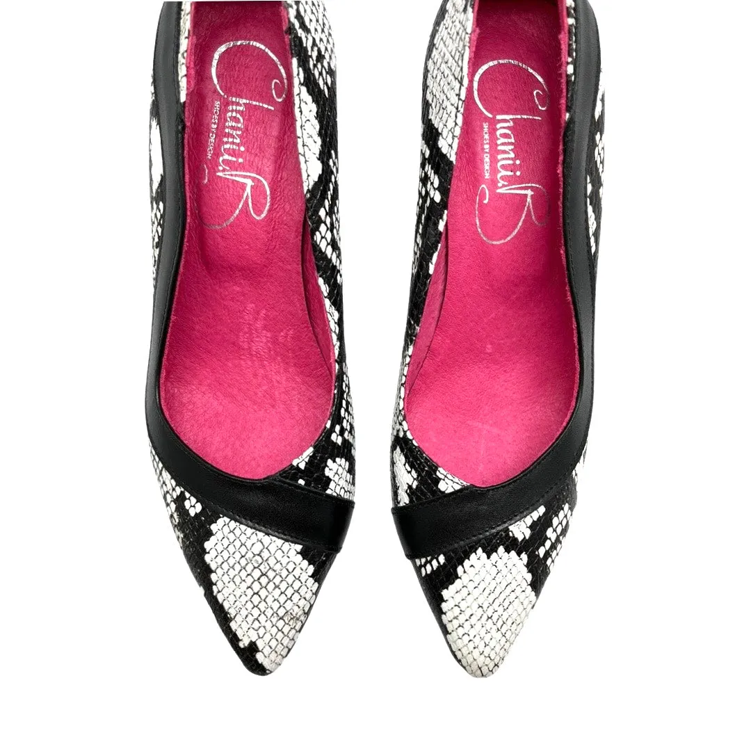 Salon - Black and White snake print LAST PAIR 36