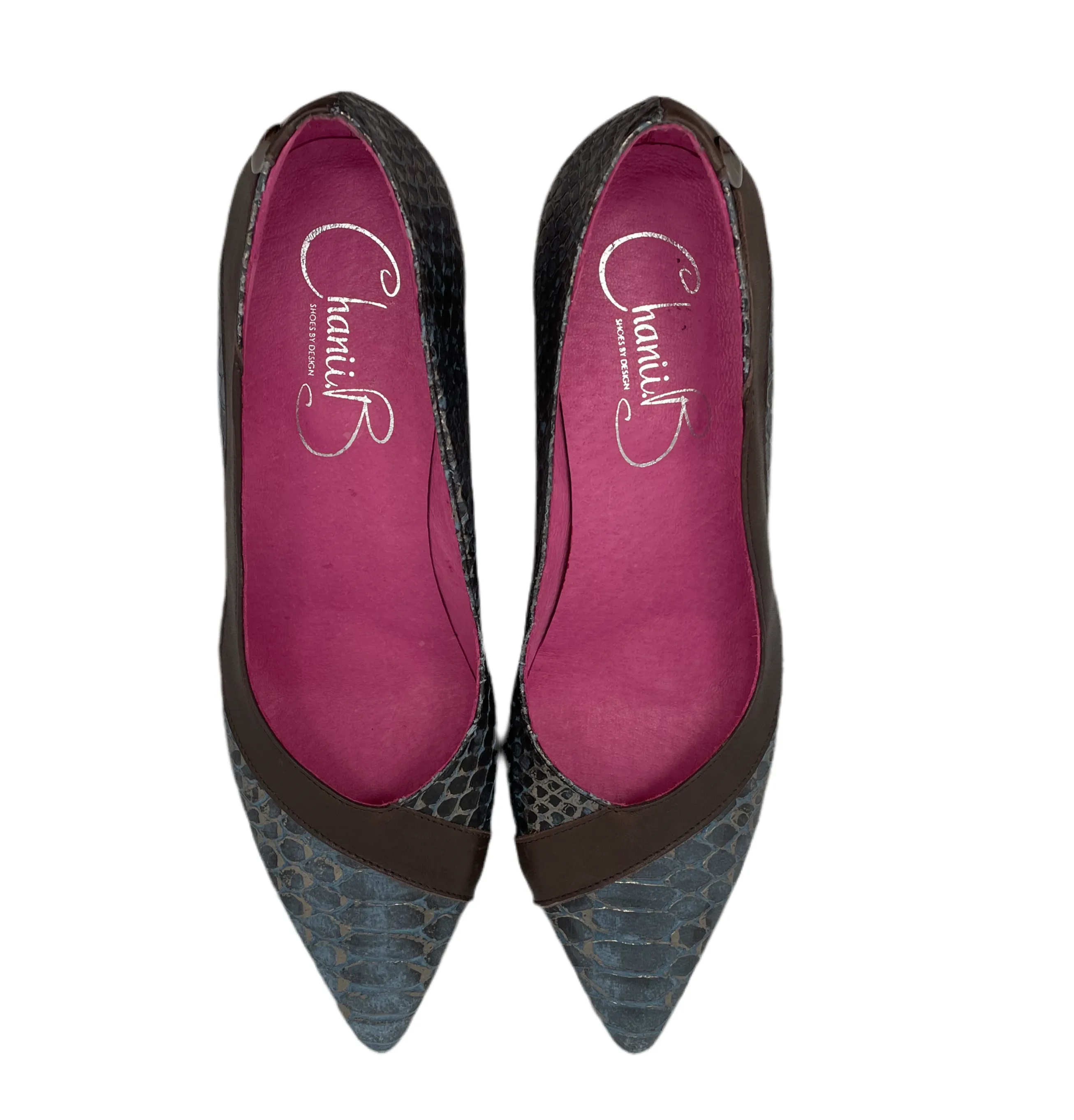 Salon - Navy Cobra medium heel shoe