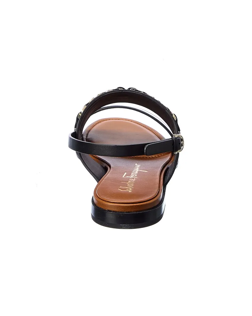 Salvatore Ferragamo Chaim 10 Leather Sandal