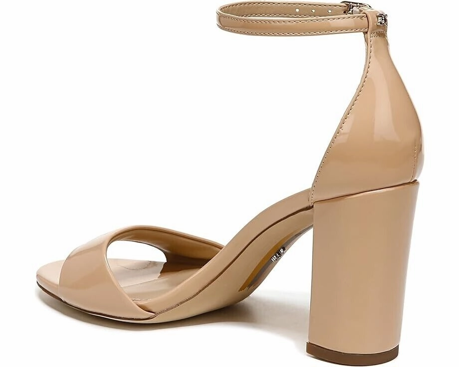Sam Edelman Robyn Sandals Women 10.5 Beige Leather Ankle Strap Block Heel KHD944