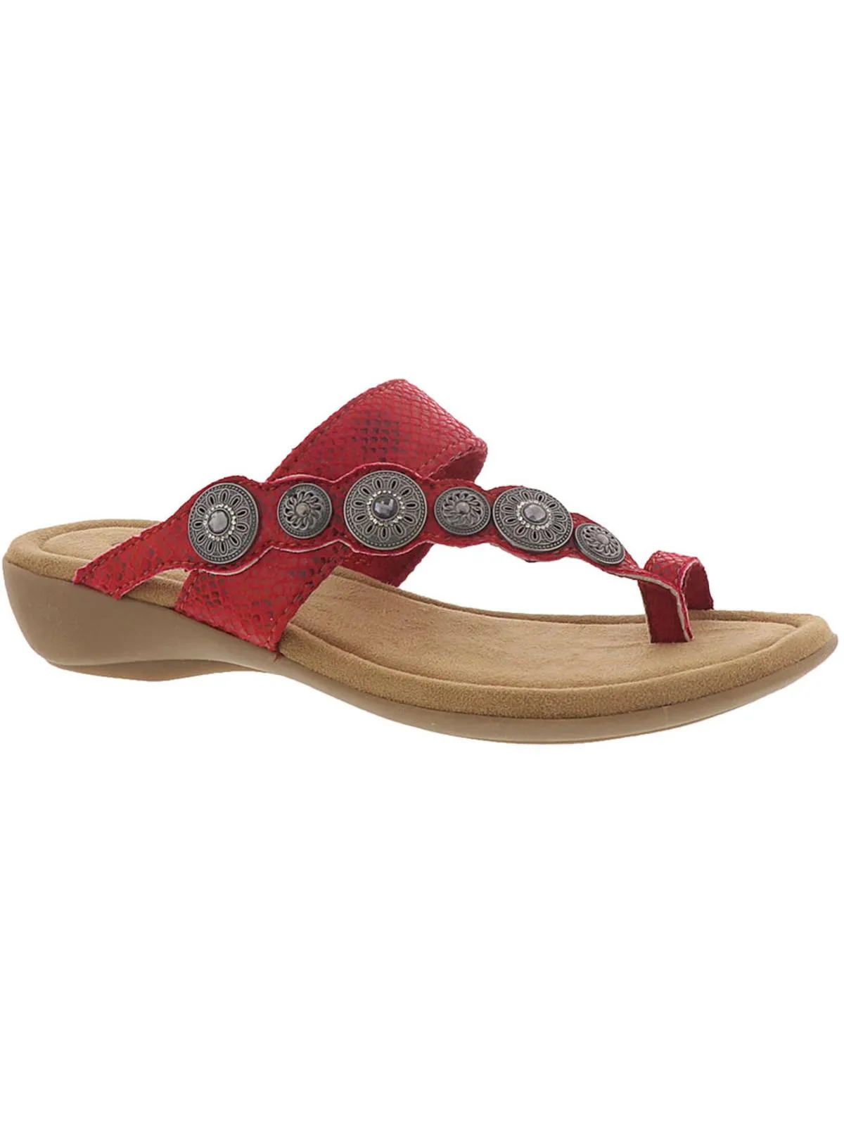 Sasha Womens Slip On Embellished Slide Sandals
