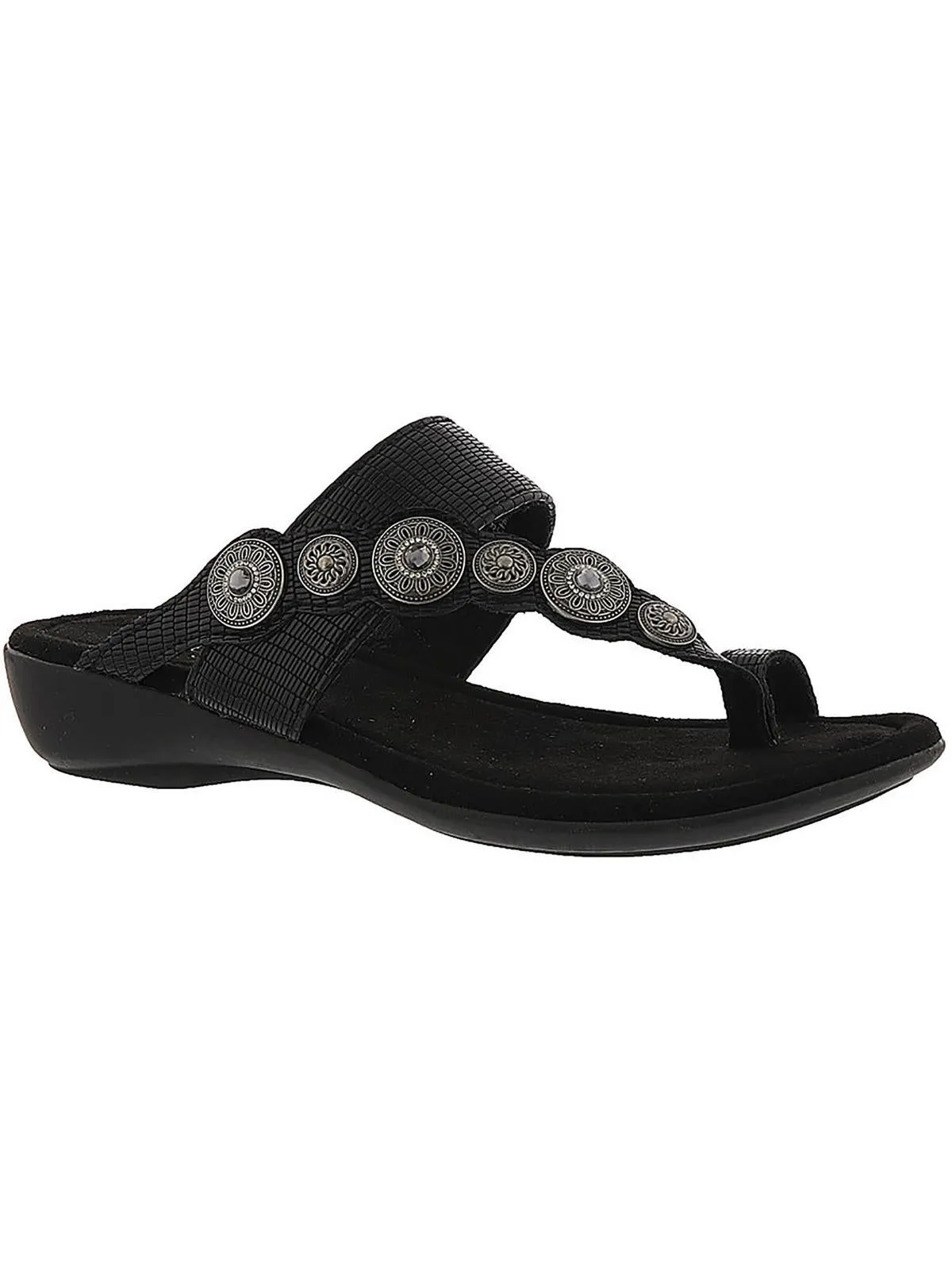 Sasha Womens Slip On Embellished Slide Sandals