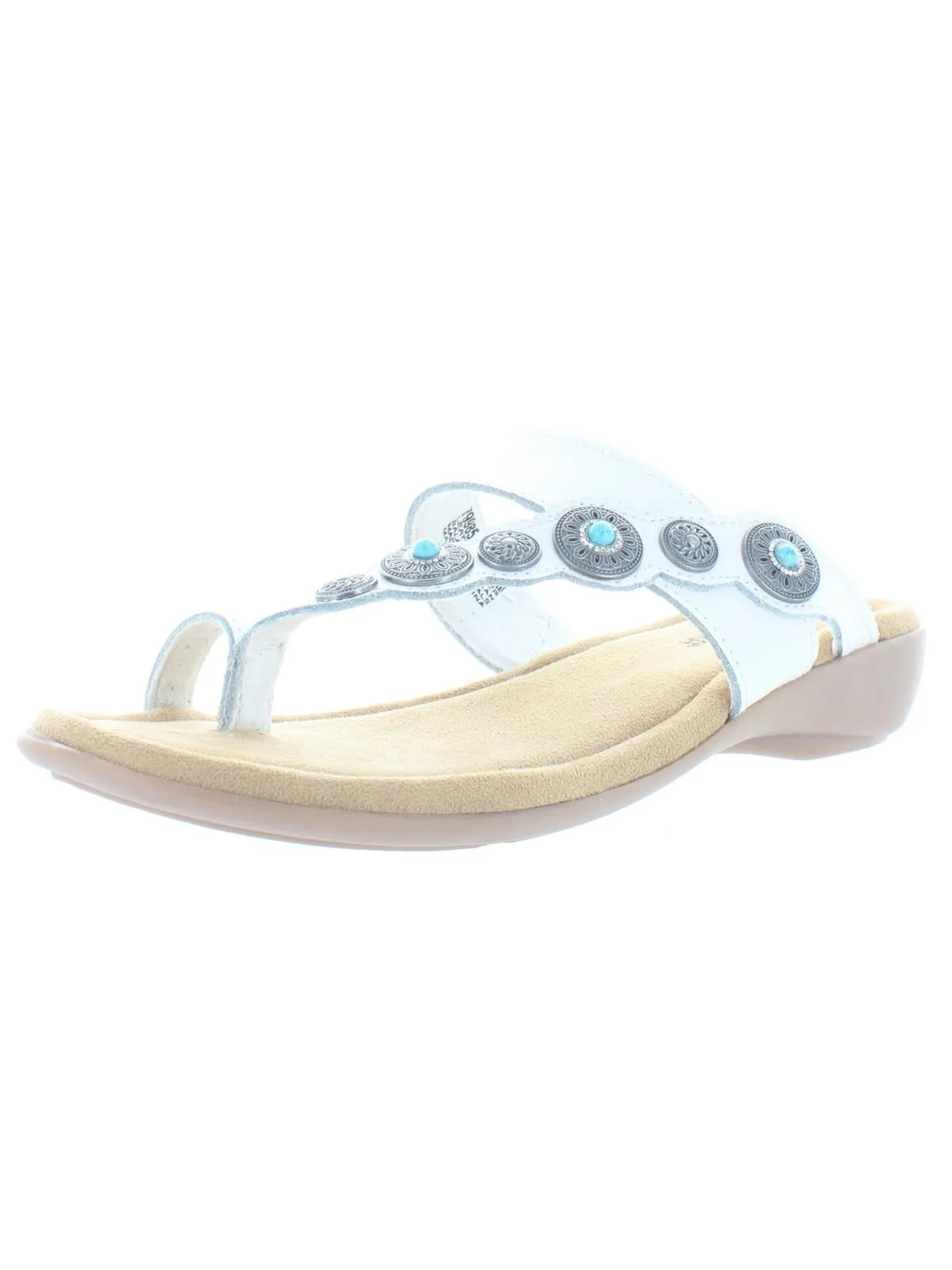 Sasha Womens Slip On Embellished Slide Sandals
