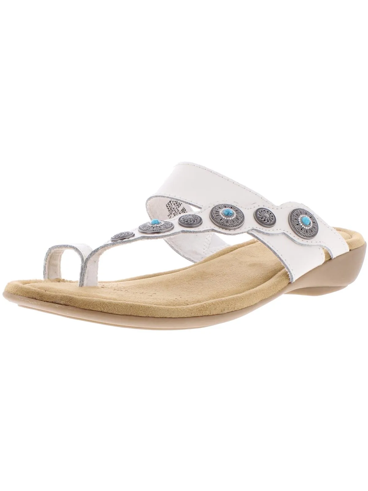 Sasha Womens Slip On Embellished Slide Sandals