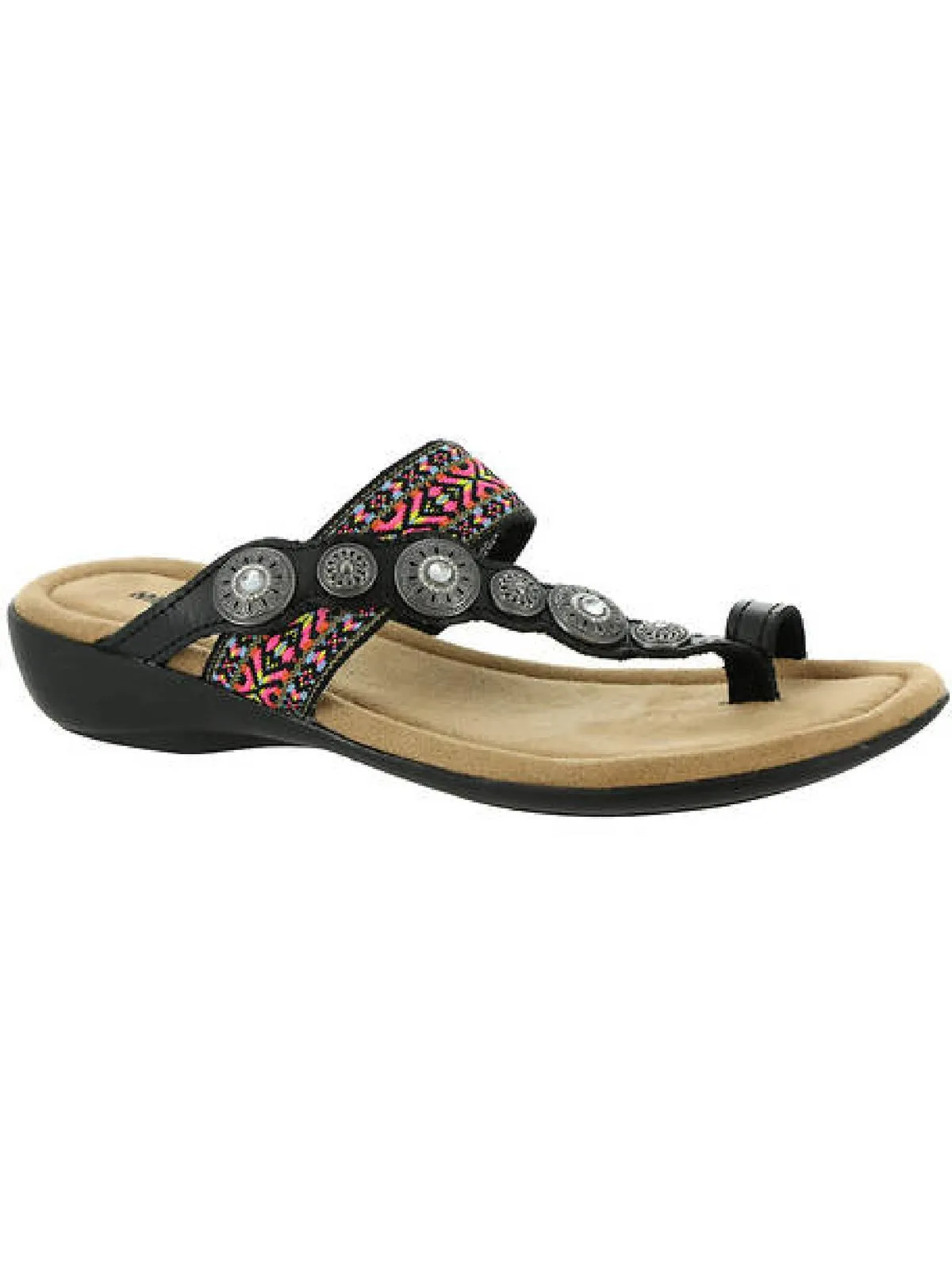 Sasha Womens Slip On Embellished Slide Sandals