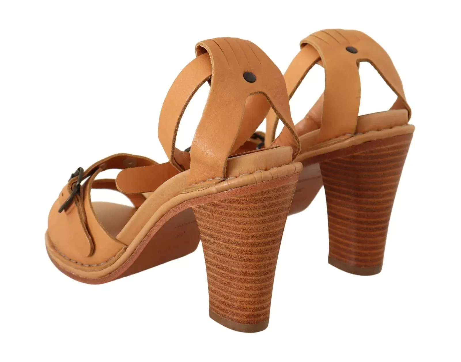 See By Chlo Leather Studded Ankle Strap Sandals Women's Shoes (Pre-Owned)