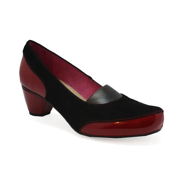 Seine - Black/Red low heel shoe- last pairs 36 and 41!