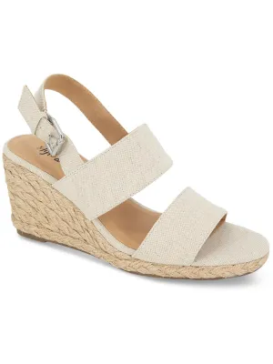 Serennaa Womens Canvas Slingback Wedge Sandals