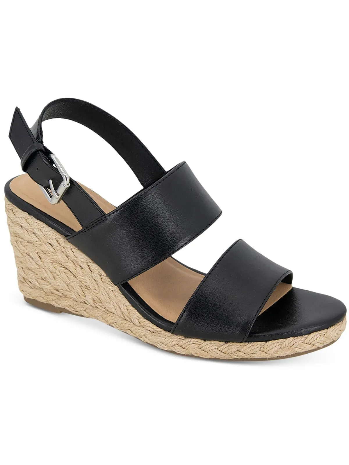 Serennaa Womens Canvas Slingback Wedge Sandals