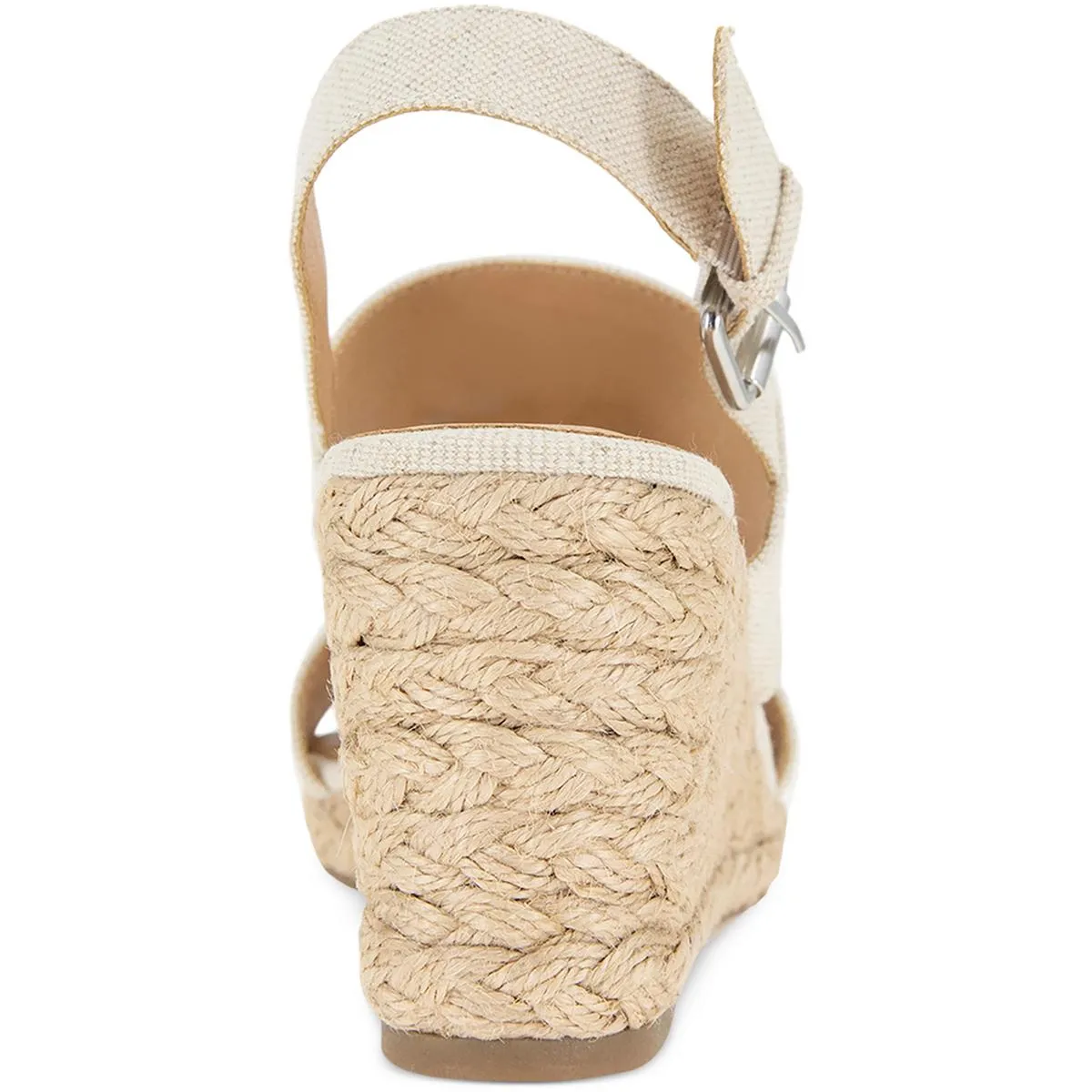 Serennaa Womens Canvas Slingback Wedge Sandals