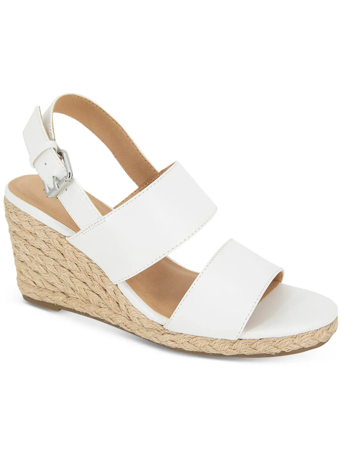 Serennaa Womens Canvas Slingback Wedge Sandals