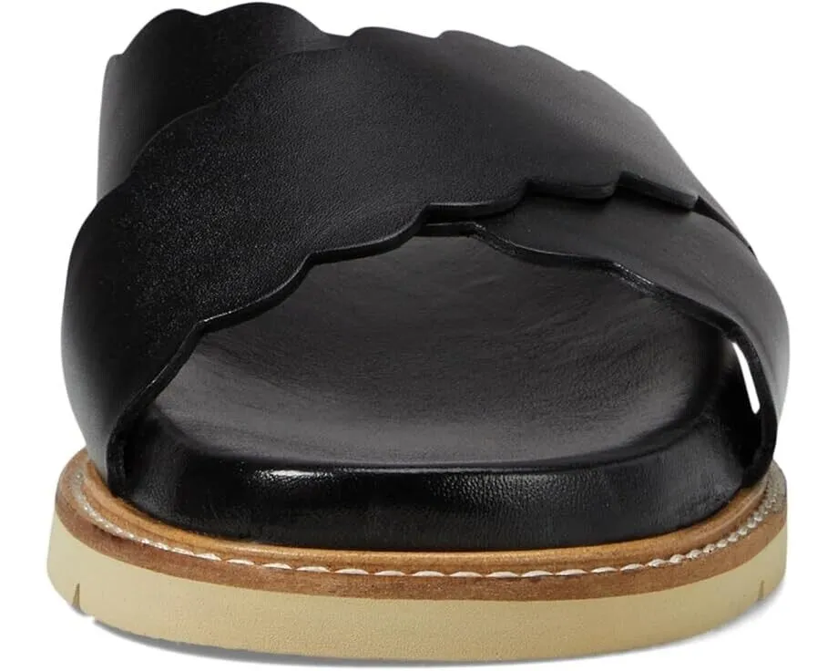 Seychelles Woodstock Sandal Women's US 9 Black Leather Round Toe Slip-On KHD044