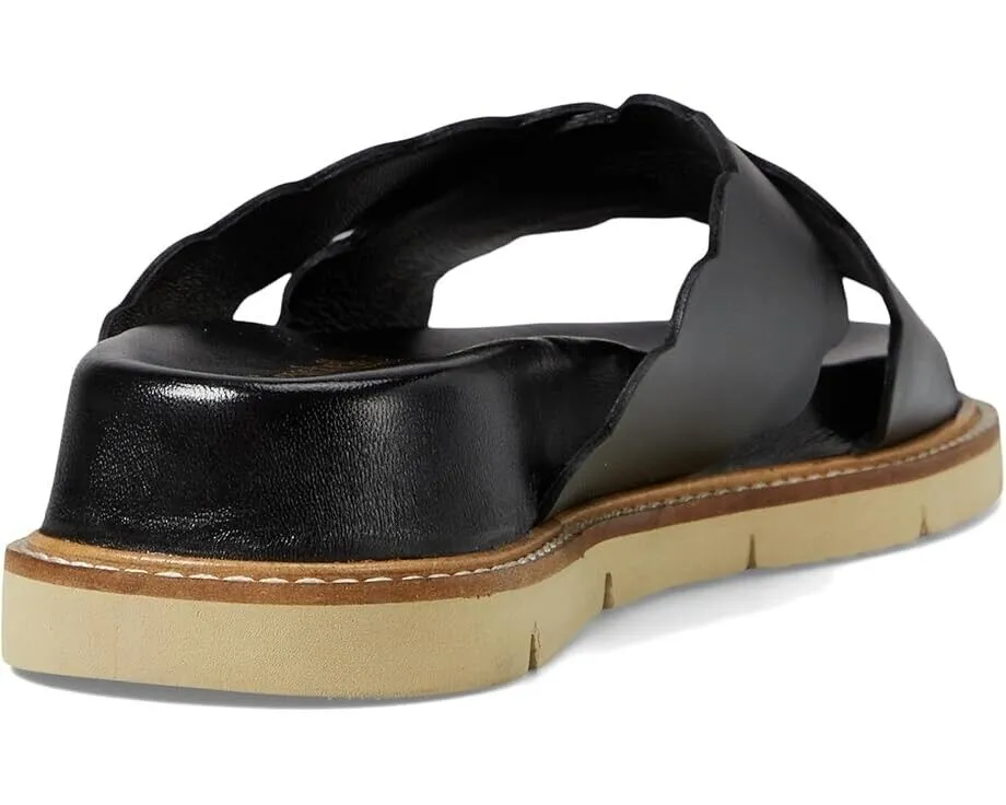 Seychelles Woodstock Sandal Women's US 9 Black Leather Round Toe Slip-On KHD044