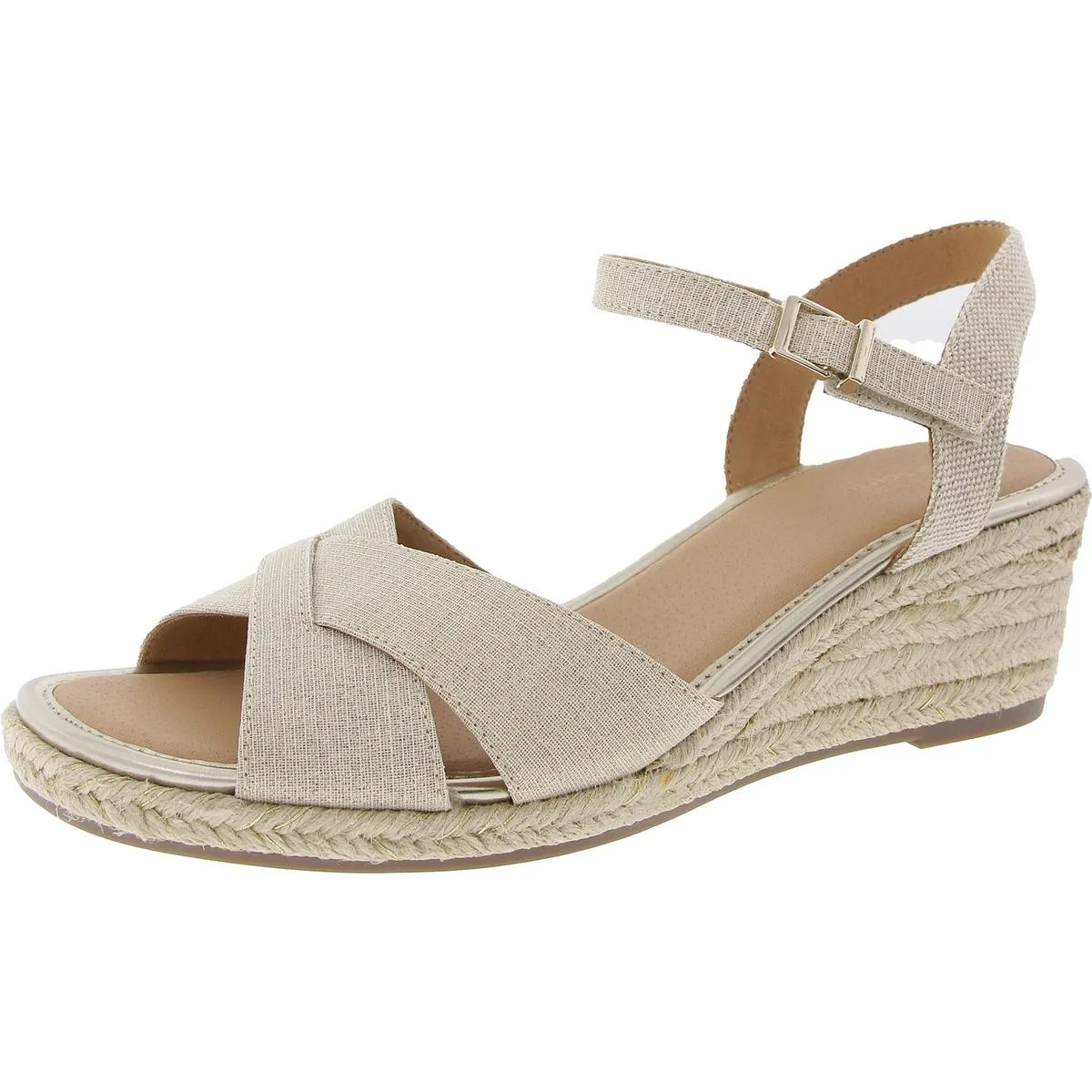 Shandra Womens Suede Open Toe Wedge Sandals