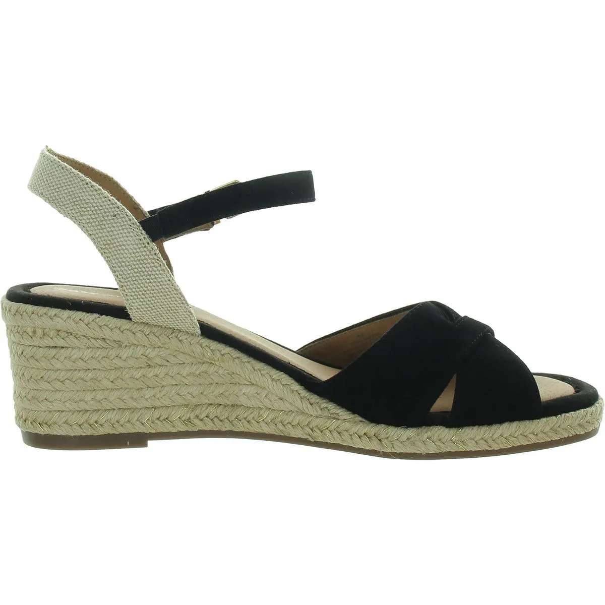 Shandra Womens Suede Open Toe Wedge Sandals
