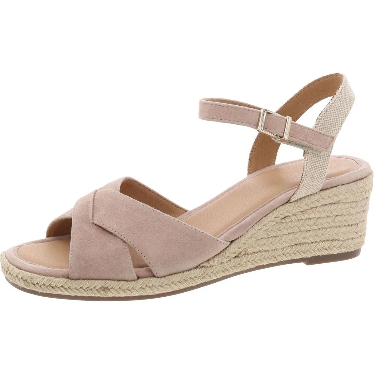 Shandra Womens Suede Open Toe Wedge Sandals