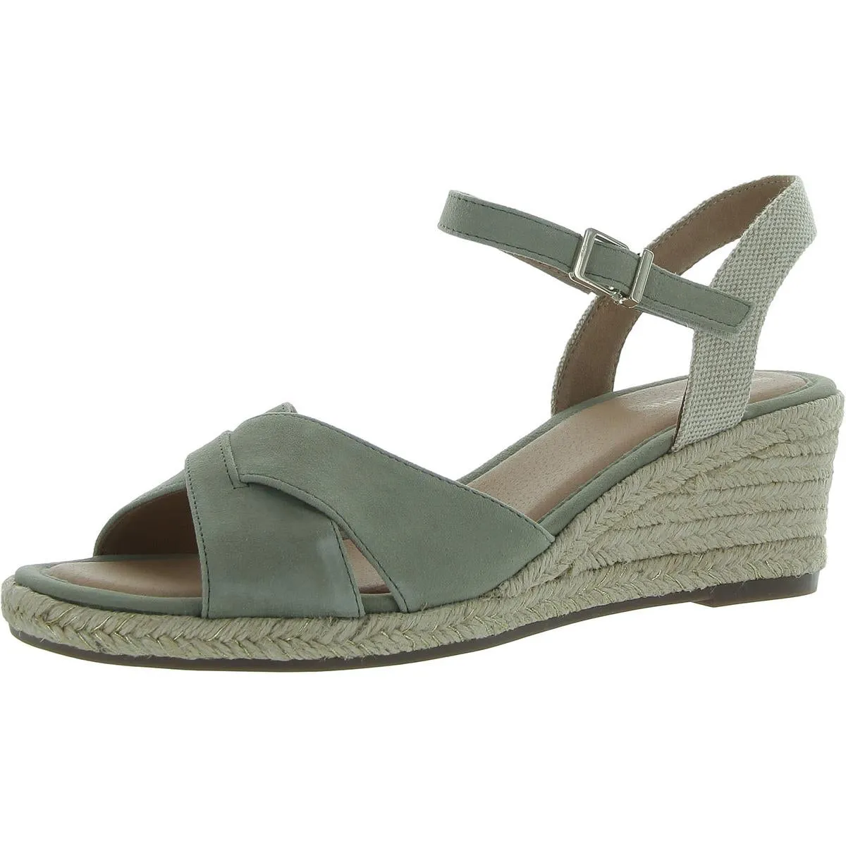 Shandra Womens Suede Open Toe Wedge Sandals