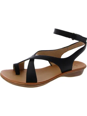 Sivan Womens Faux Leather Toe Loop Ankle Strap