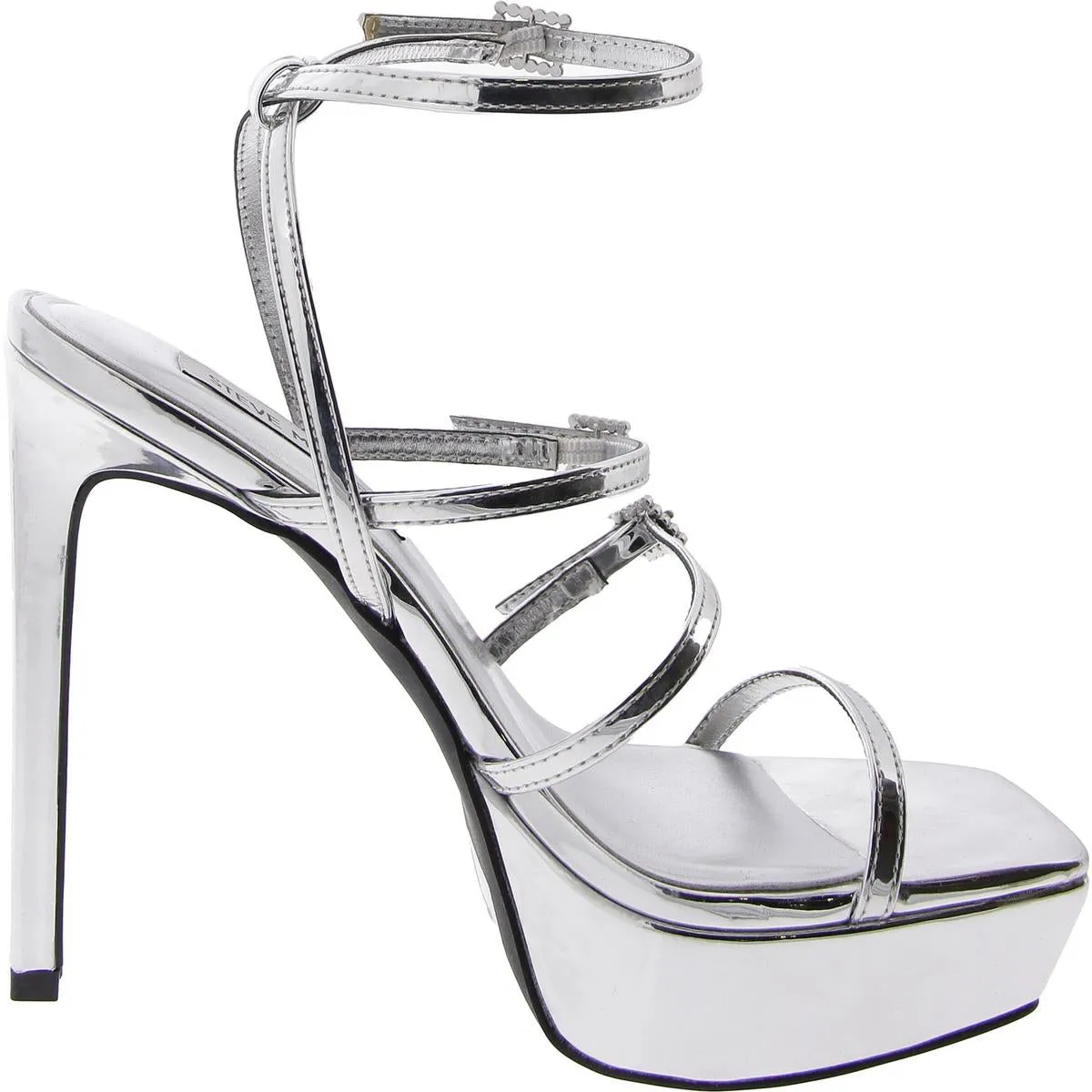 Slay Womens Faux Leather Strappy Platform Sandals
