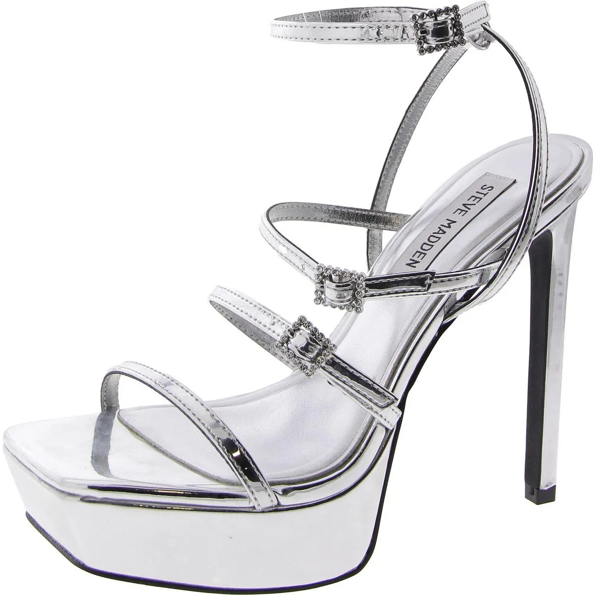 Slay Womens Faux Leather Strappy Platform Sandals