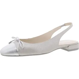 SLEEK BOW SLINGBACK Womens Toe Cap Leather Slingback Sandals