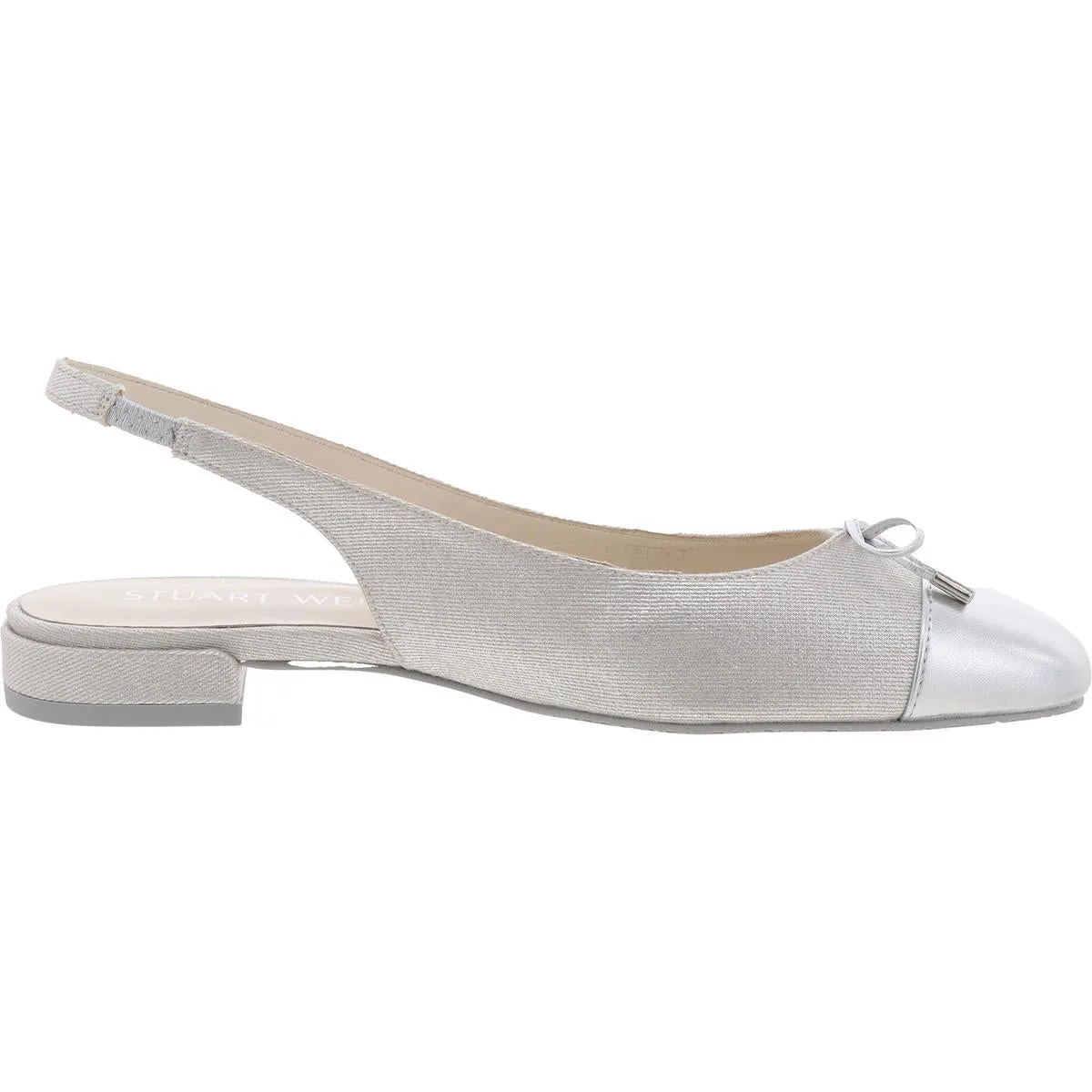 SLEEK BOW SLINGBACK Womens Toe Cap Leather Slingback Sandals