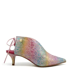 Sliver -baby pink iridescent closed toe mule
