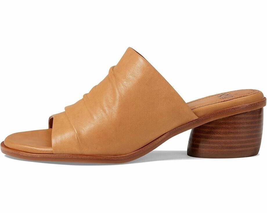 Sofft Chrissie Sandals Women 11 Caramel Leather Slide Rounded Stack Heel KHD1075