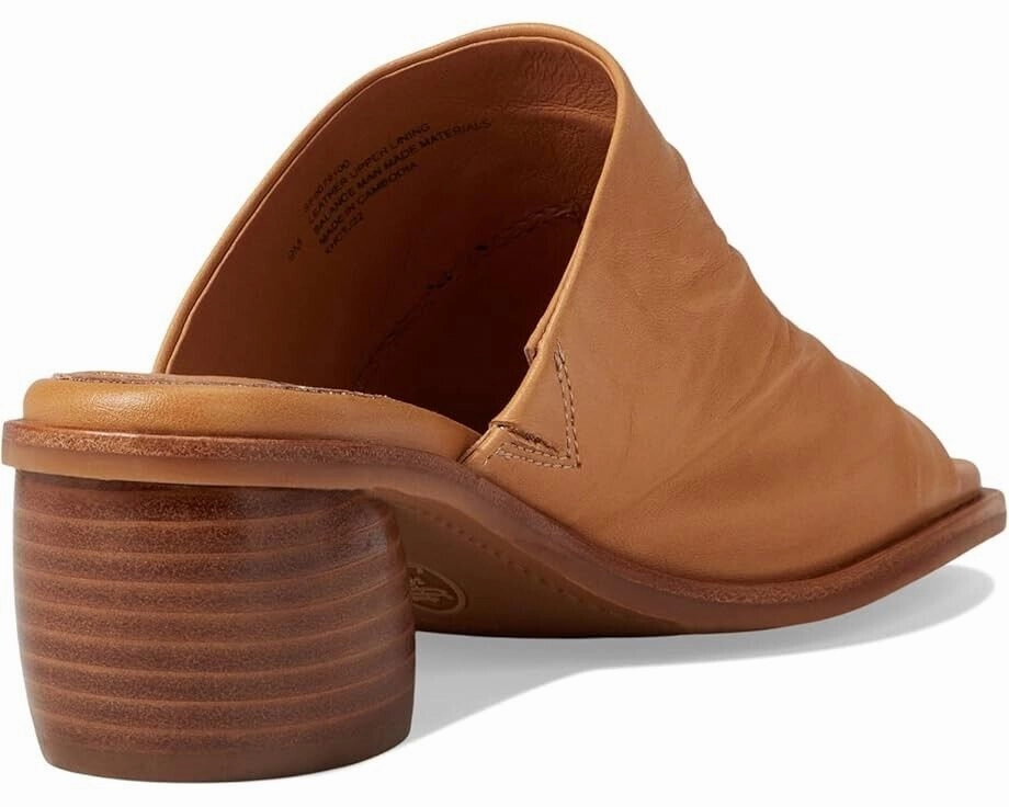Sofft Chrissie Sandals Women 11 Caramel Leather Slide Rounded Stack Heel KHD1075