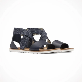 Sorel Ella II 1936651-466 Sandals Women's US 6.5 Black Criss Cross Straps TF1063