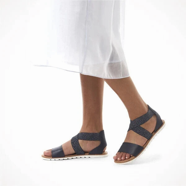 Sorel Ella II 1936651-466 Sandals Women's US 6.5 Black Criss Cross Straps TF1063