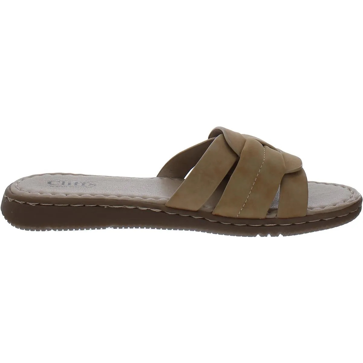 Squarely Womens Faux Suede Dressy Slide Sandals