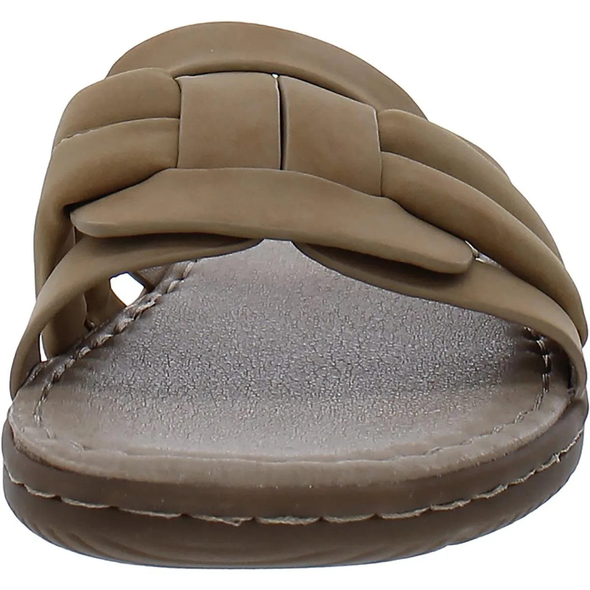 Squarely Womens Faux Suede Dressy Slide Sandals