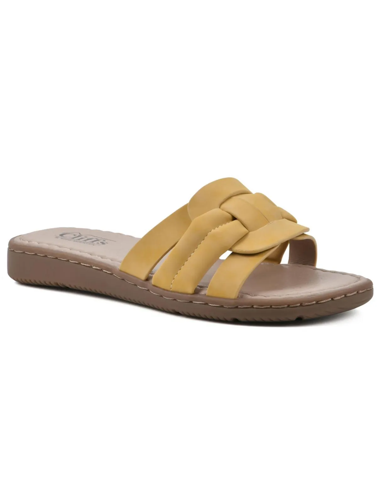 Squarely Womens Faux Suede Dressy Slide Sandals