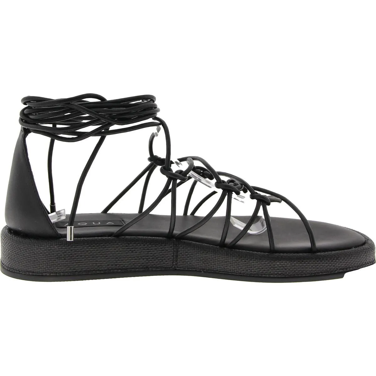 Star Womens Leather Lace-Up Platform Sandals