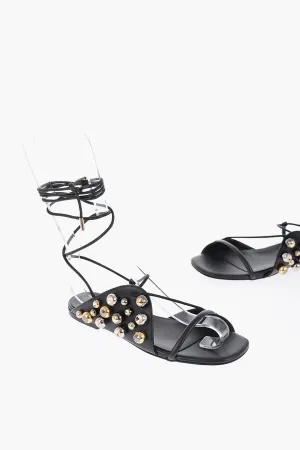 Stella Mccartney Vegan Leather Sandals With Rhinestones Detail