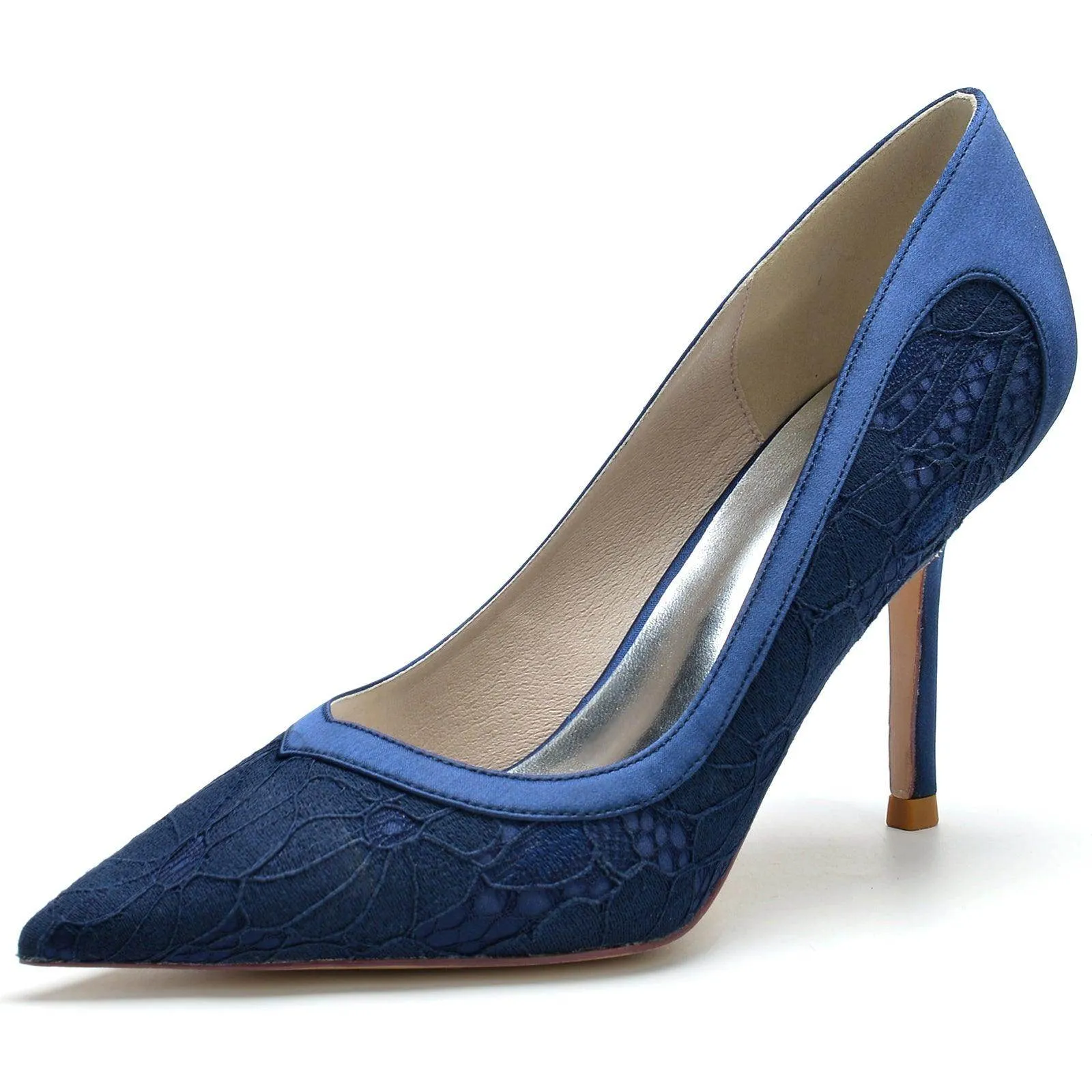 Stiletto Heel 8.5cm Silk-Like Lace Shoes CK0143