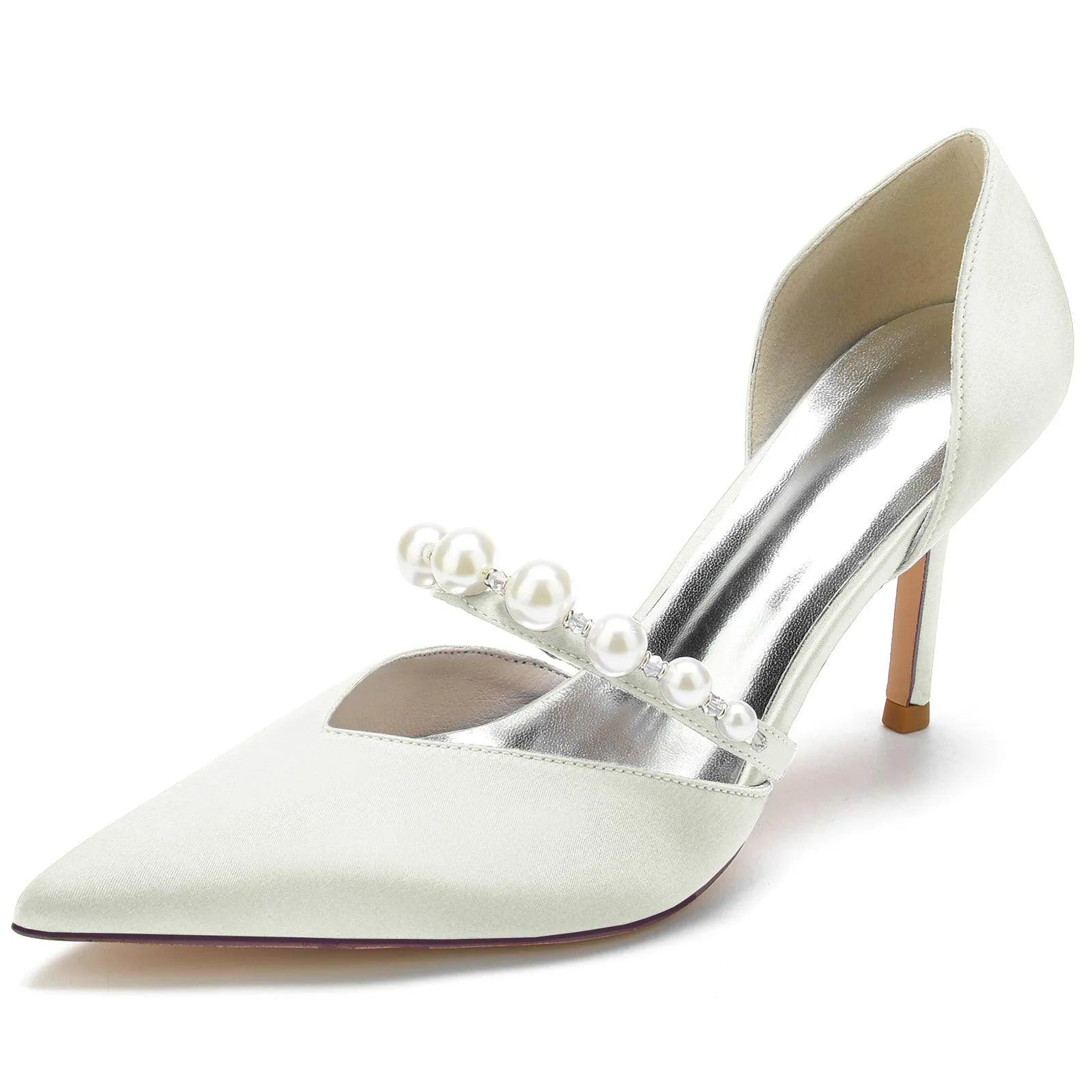 Stiletto Heel 8.5cm Silk-Like Shoes CK0136
