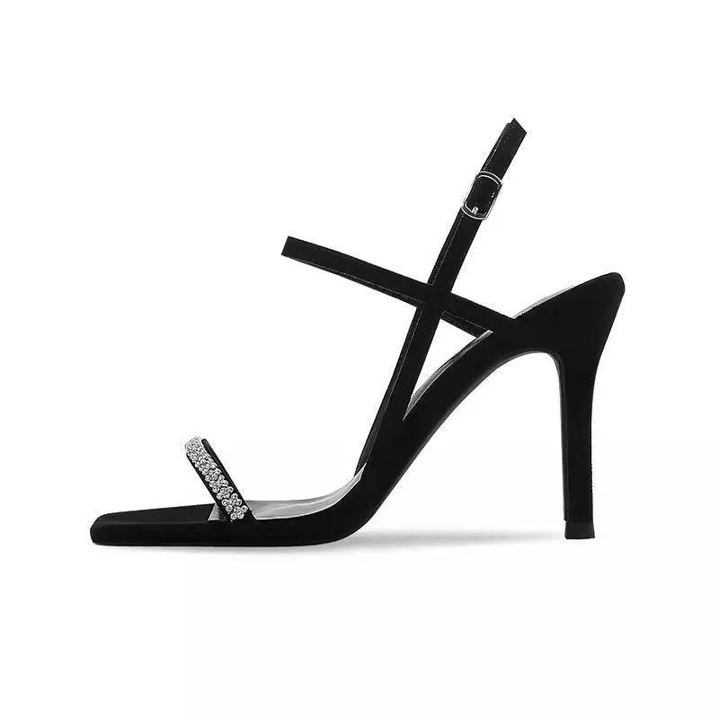 Stiletto heel Sandals Rhinestone Ankle Strap Shoes 765387738702