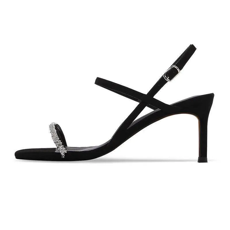 Stiletto heel Sandals Rhinestone Ankle Strap Shoes 765387738702