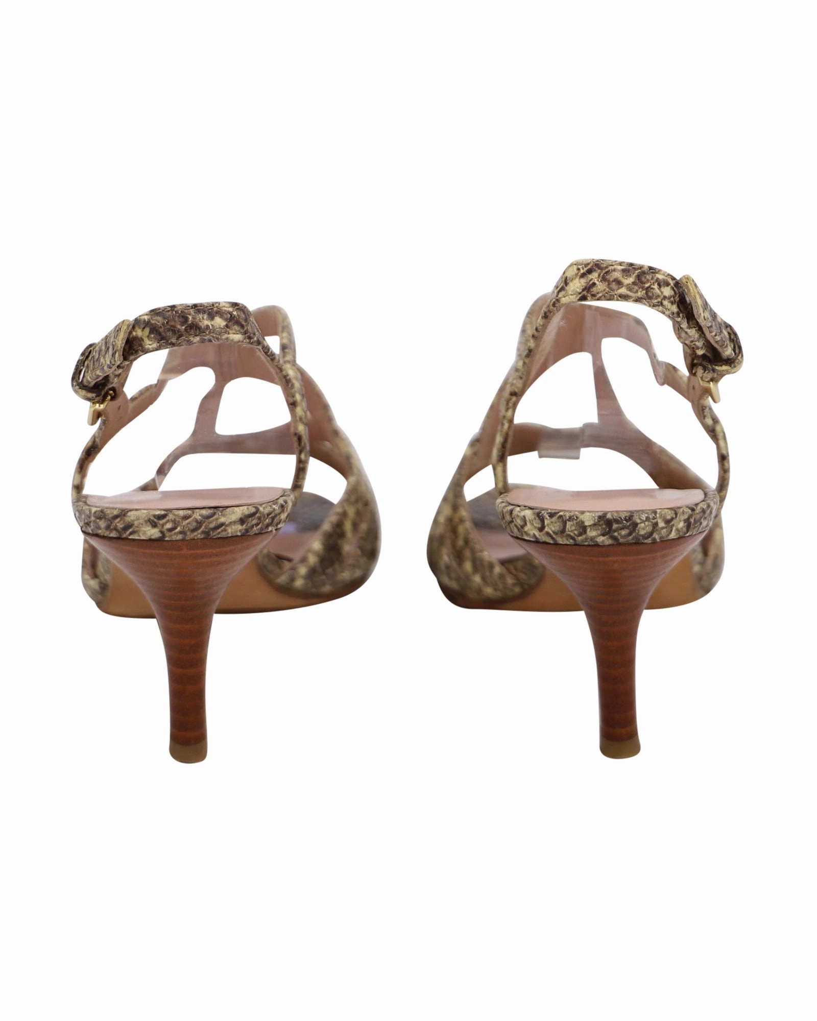 Stuart Weitzman Snakeskin Print High Heel Sandals in Multicolor Leather