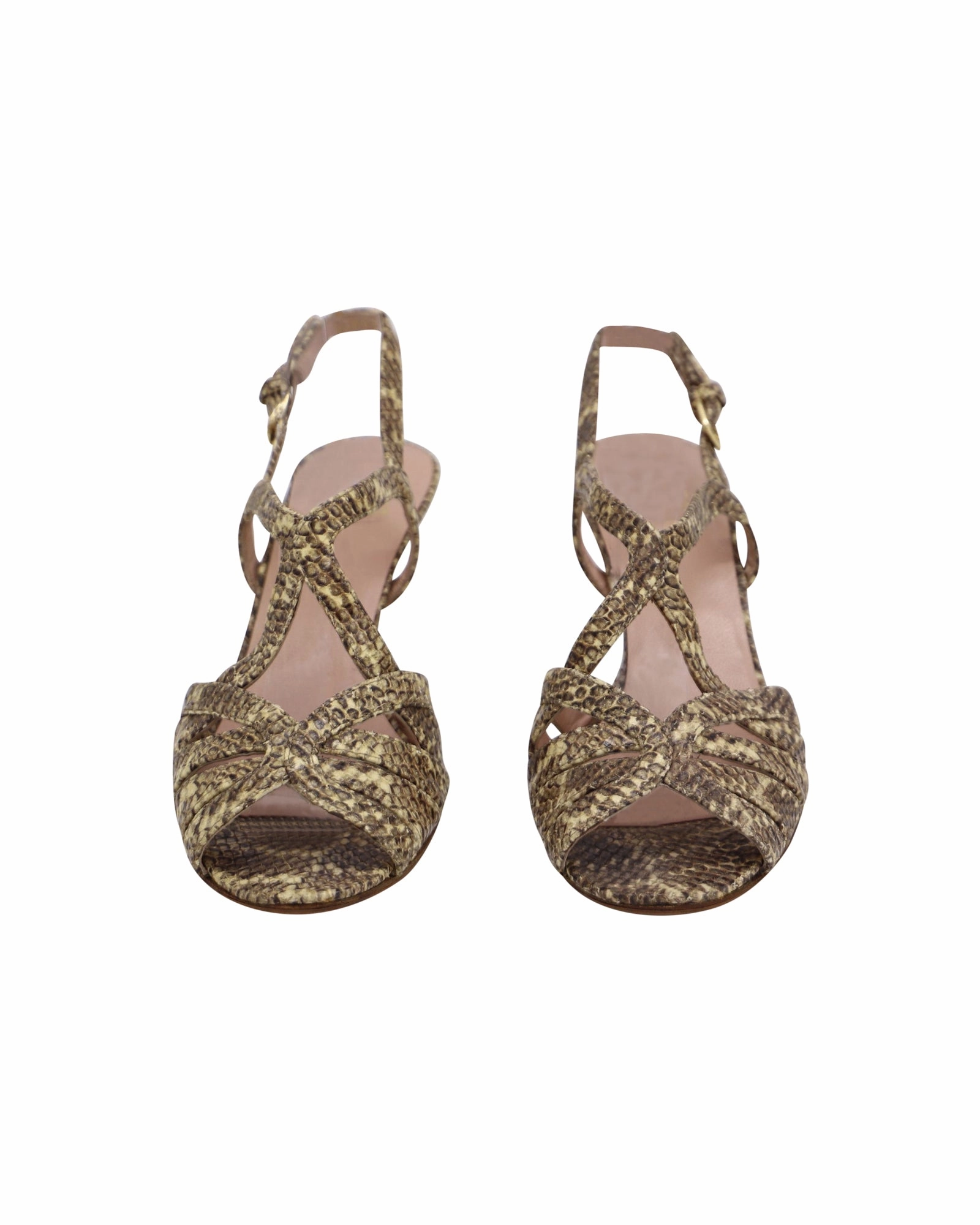 Stuart Weitzman Snakeskin Print High Heel Sandals in Multicolor Leather