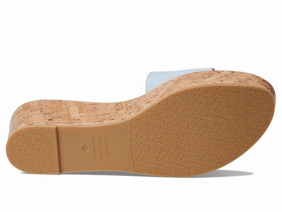 Stuart Weitzman Summer Wedge Sandal Women 10.5 Blue Degrade Leather Slide KHD896