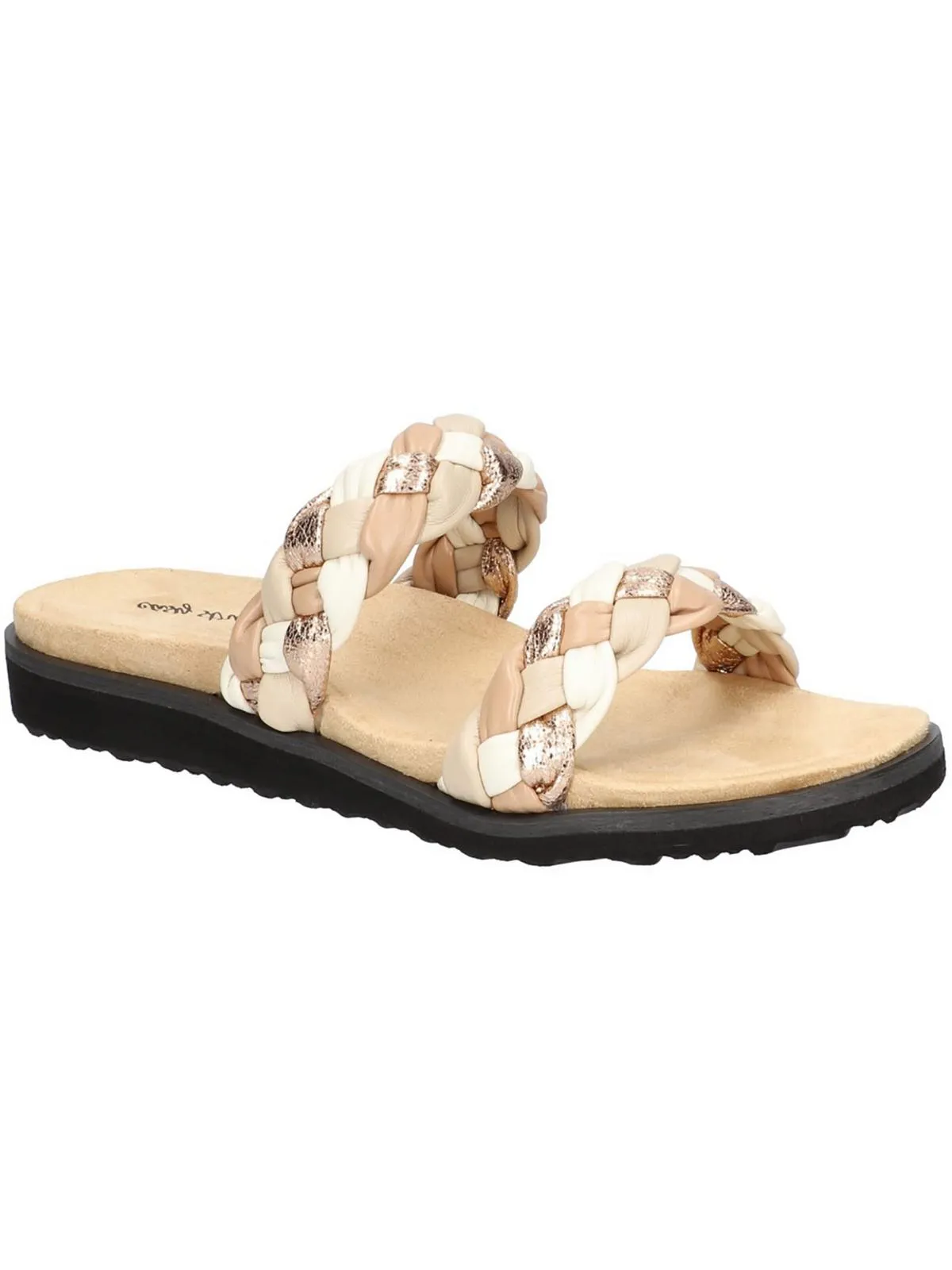 Susi Womens Metallic Woven Slide Sandals